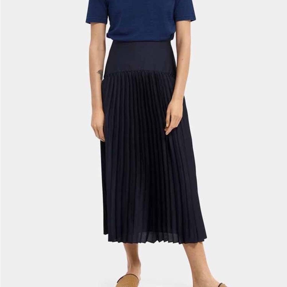 Scotch & Soda Navy Pleaded skirt
